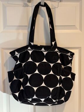 Thirty-One Organizing Utility Tote in Black Big Dot